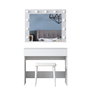 Hanah Home Mesa de Maquillaje con Espejo de 11 Focos y Puff Blanco